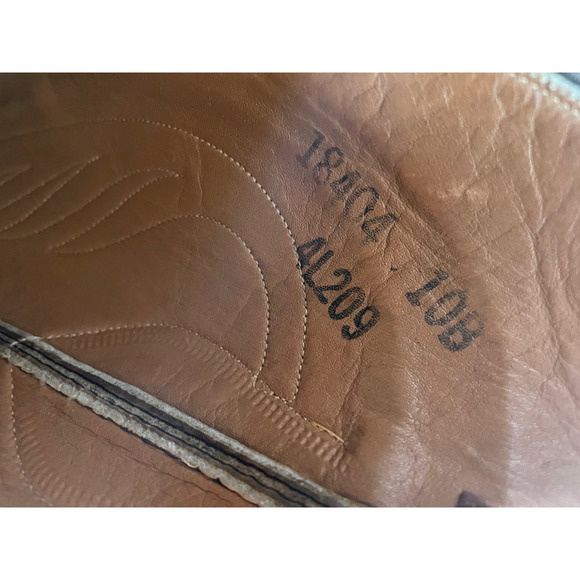 Lucchese San Antonio Vintage Cowboy Boots Brown Leather 10B USA Western main image 7
